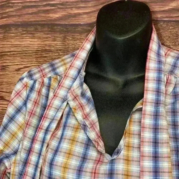 Vintage plaid longsleeve shirt size 9/10 large - Picture 4 of 8